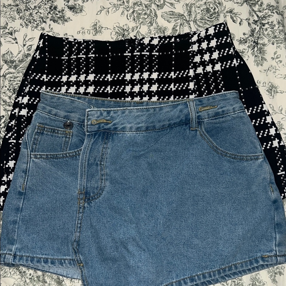 SHEIN Blue Denim Skirt - Picture 1 of 13